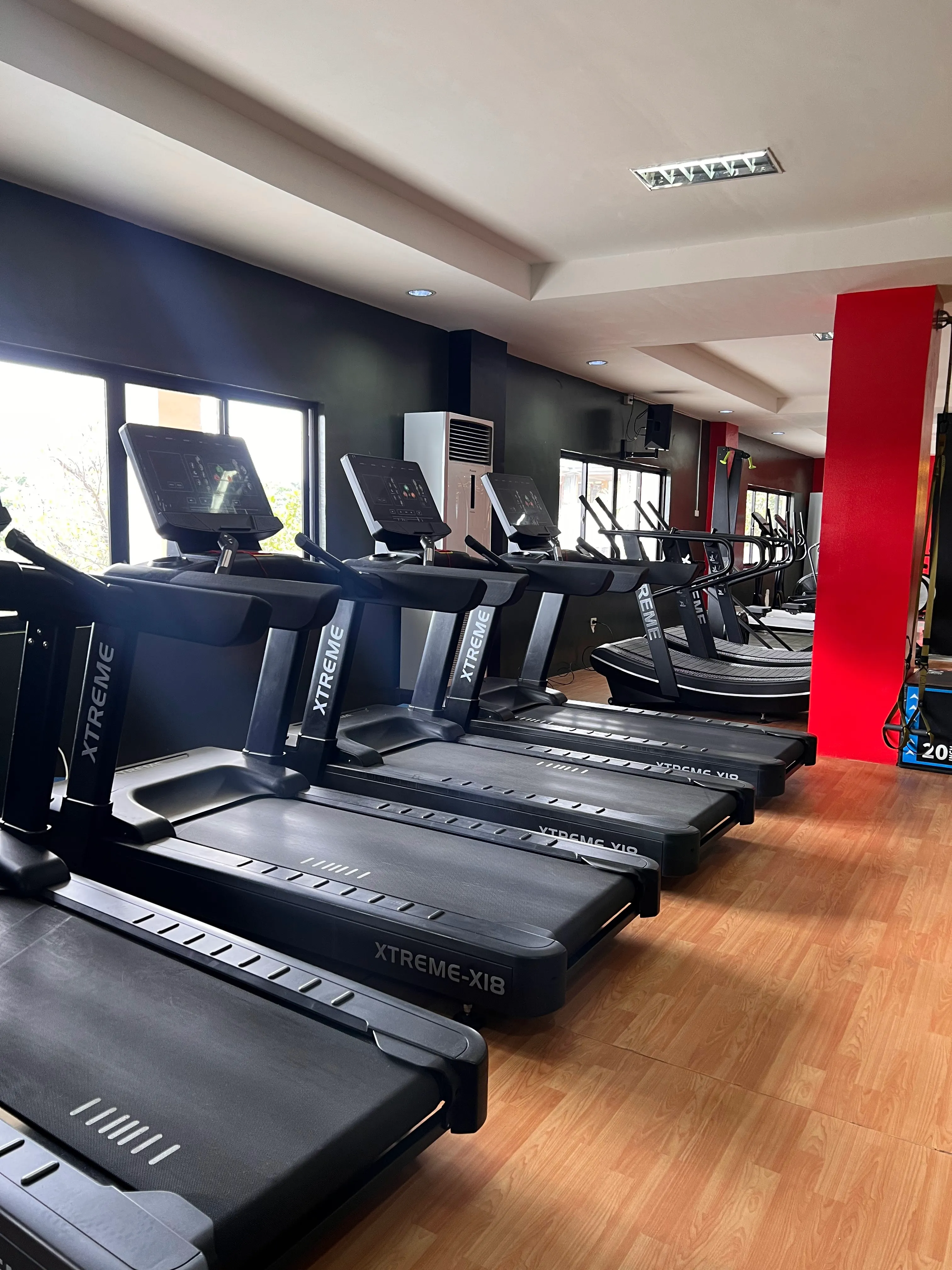 Row of Xtreme treadmills