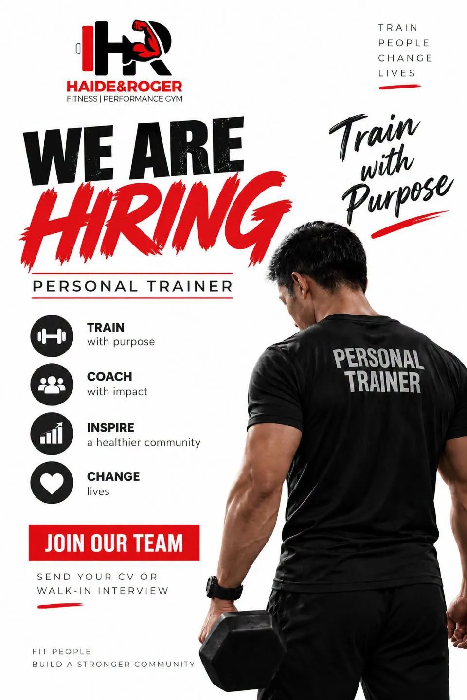 We are hiring personal trainer poster