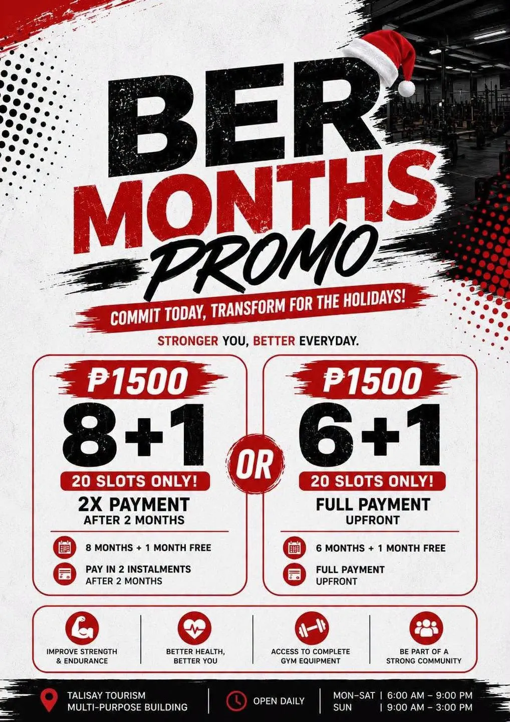 BER Months Promo poster: ₱1,500, 8+1 or 6+1 months, 20 slots only