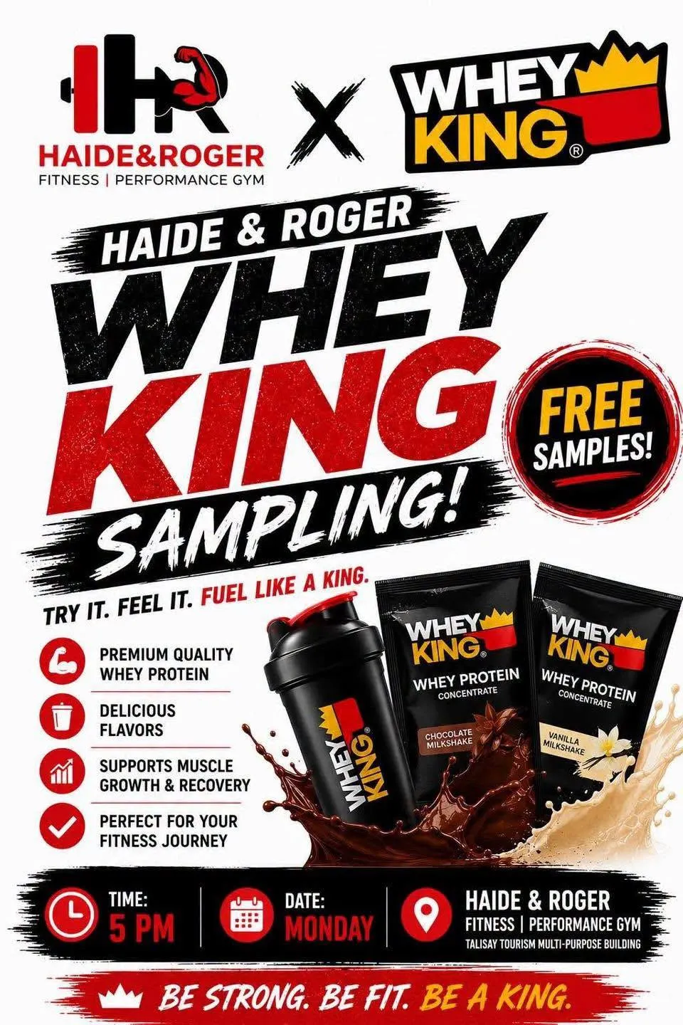 Haide and Roger x WheyKing free samples poster